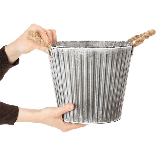 Artikel Plantepotte, dekorativ potte med håndtag, metalpotte til plantning Ø25,5 cm