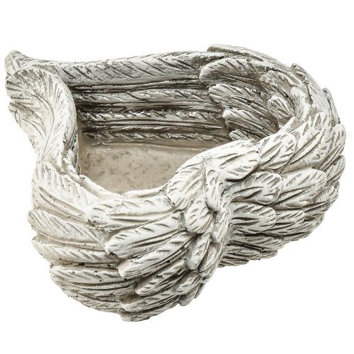 Plante hjertefjer støbt stenhjerte grå hvid 13×12×6cm 2stk | Floristik24.dk