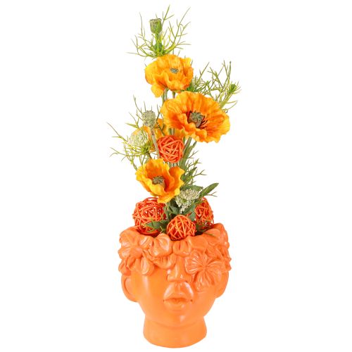 Artikel Plantehoved Plantekasse Buste Plantepotte Orange 13,5×13×14cm