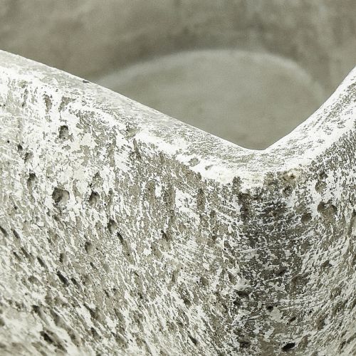 Artikel Planteskål hjertegravdekoration plantehjerte grå hvid 18×19cm H7,5cm