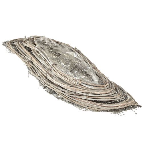 Planteskål bølgerattan naturhvid 40x14x6cm 2stk