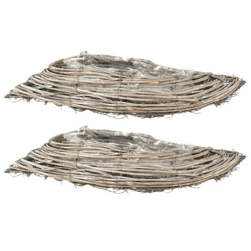 Artikel Planteskål bølgerattan naturhvid 40x14x6cm 2stk