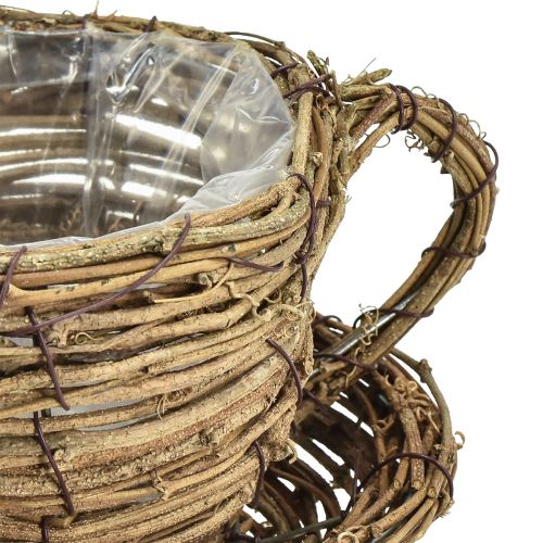 Artikel Plantekop med tallerken plantepotte vinstokke natur Ø19cm H9cm