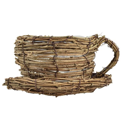 Artikel Plantekop med tallerken plantepotte vinstokke natur Ø19cm H9cm