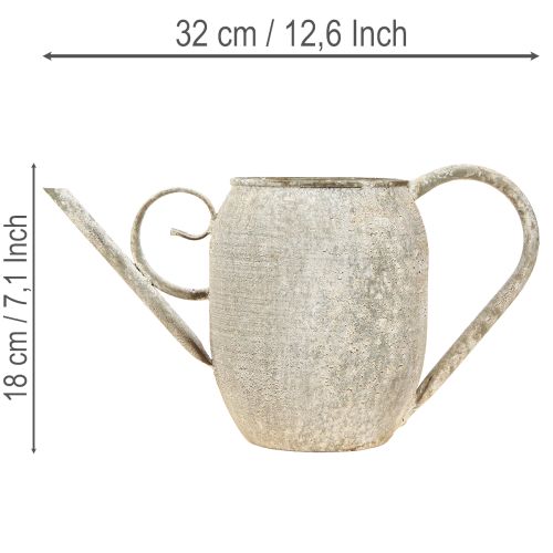 Vintage metalplante/vandkande, antik havedekoration, 32x10,5x18cm | Floristik24.dk