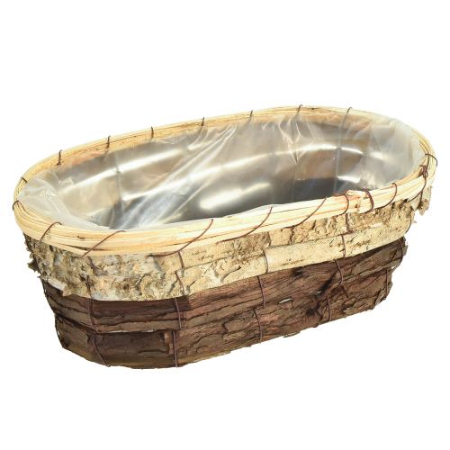 Artikel Plantebakke, naturligt træ, 3-farvet, L29,5/25/23 cm, sæt med 3