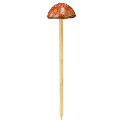 Artikel Pyntesvampe på pind, brun 5,5cm - efterårshave- og stuedekoration - 6 stk.
