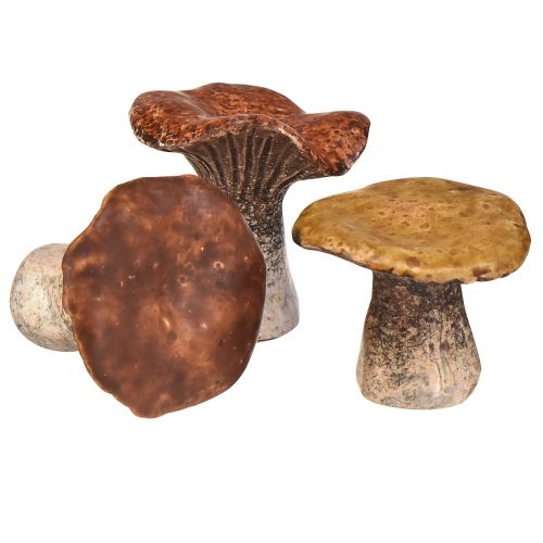 Artikel Naturinspirerede dekorative svampefigurer - forskellige brune nuancer, 6,4 cm - Charmerende accenter til have og hjem Pakke med 3