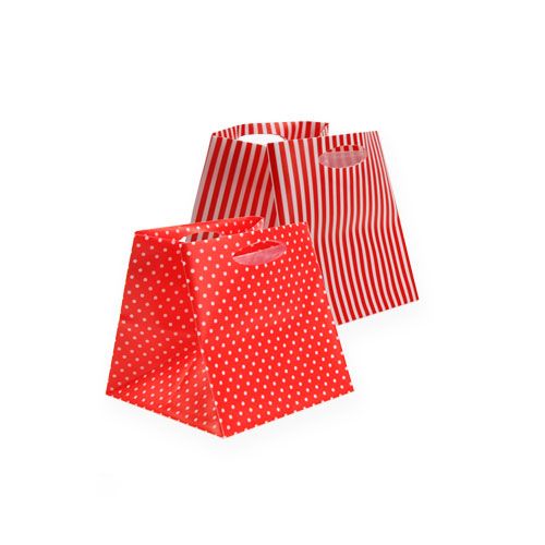 Floristik24 Plastpose rød sort. 6,5 cm x 6,5 cm 12 stk