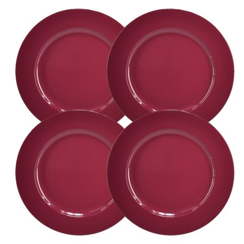 Artikel Alsidige mørkerøde plastplader – 28 cm, perfekt til dekoration og udendørs brug – 4 stk