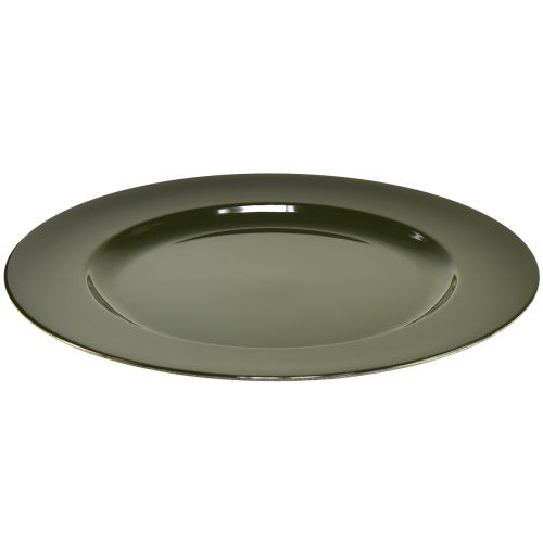 Artikel Elegant mørkegrøn plastplade 28 cm 4stk