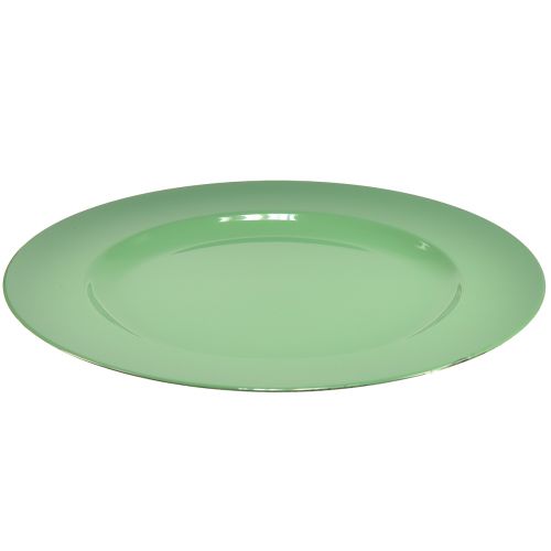 Artikel Robust grøn plastikplade - 28 cm, perfekt til daglig dekoration og udendørs aktiviteter - pakke med 4