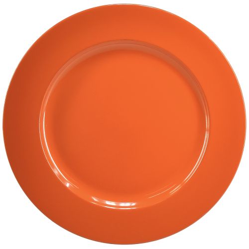 Artikel Orange plastplader – 28 cm – Ideel til fester og dekoration – Pakke med 4