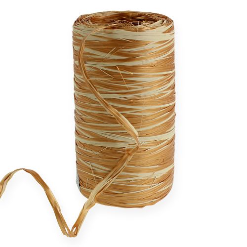Floristik24 Raffia tape bicolor guld creme 200m