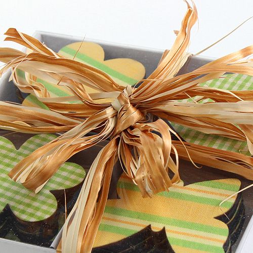 Floristik24 Raffia tape bicolor guld creme 200m