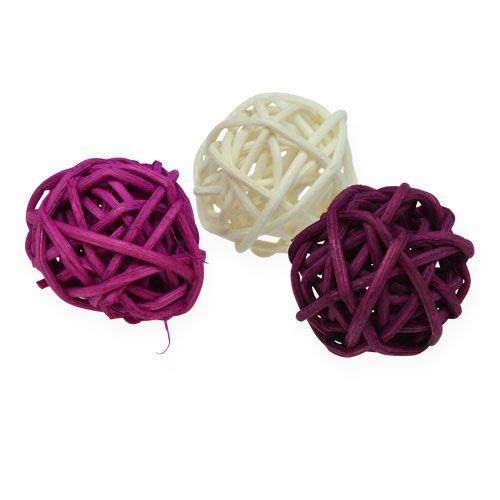Floristik24 Lataball sortiment 3cm Erika 72 stk
