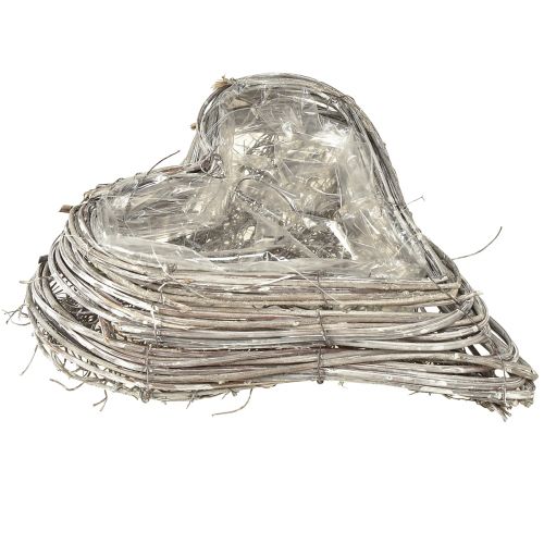 Floristik24 Rattan hjerte plante hjerte rotting vinstokke naturlig hvid 20x24cm