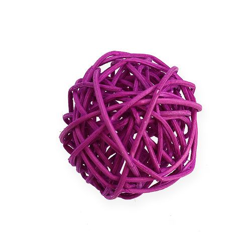 Floristik24 Rattan kuglililla, lilla, bleget Ø4,5 cm 30p