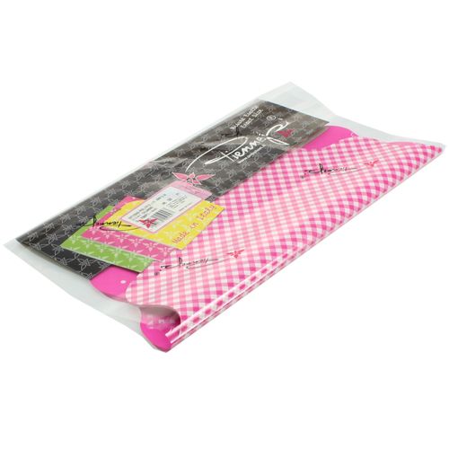 Floristik24 Rondella manchet Vichy Pink Ø50cm 50stk