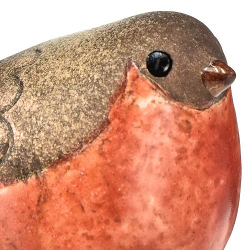 Artikel Keramiske Robin-figurer - Røde og naturlige toner, 5,4 cm - Perfekt til have og hjem - Pakke med 4