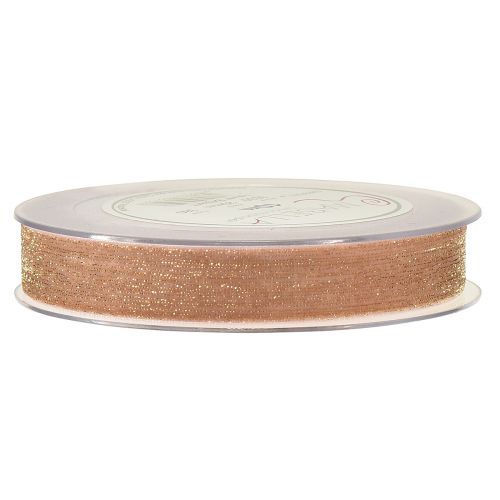 Artikel Fløjlsbånd glitter pink guld dekorative bånd fløjl 20mm 10m