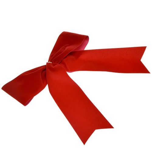 Artikel Fløjlssløjfe rød 5,5cm bred julesløjfe velegnet til udendørs brug 18×18cm 2stk
