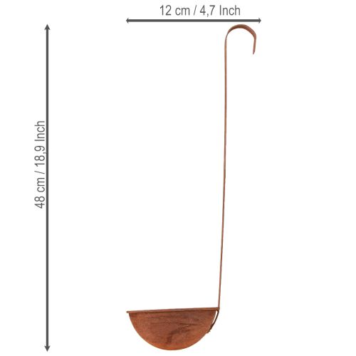Artikel Planteskål, dekorativ øse, rustfinish, Ø12 cm, 3 stk.