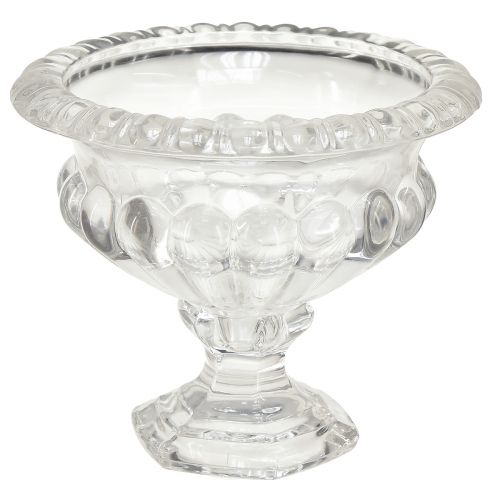 Artikel Klassisk glasskål med fod i vintage design – Klar, Ø13cm x 11 cm – Alsidig brug til trofædekoration