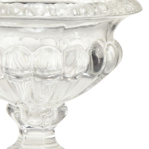 Artikel Klassisk glasskål med fod i vintage design – Klar, Ø13cm x 11 cm – Alsidig brug til trofædekoration