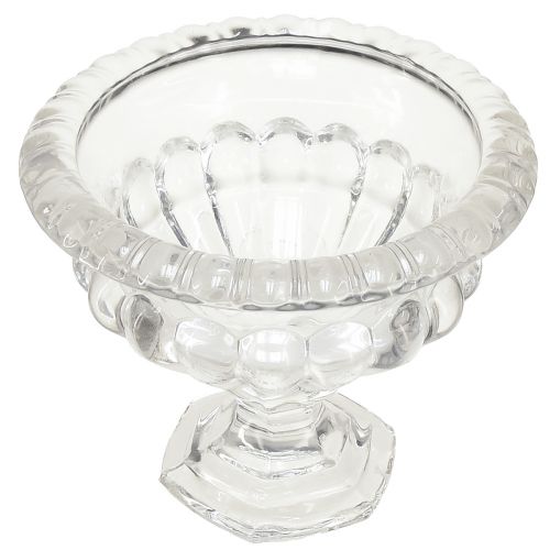 Artikel Klassisk glasskål med fod i vintage design – Klar, Ø13cm x 11 cm – Alsidig brug til trofædekoration