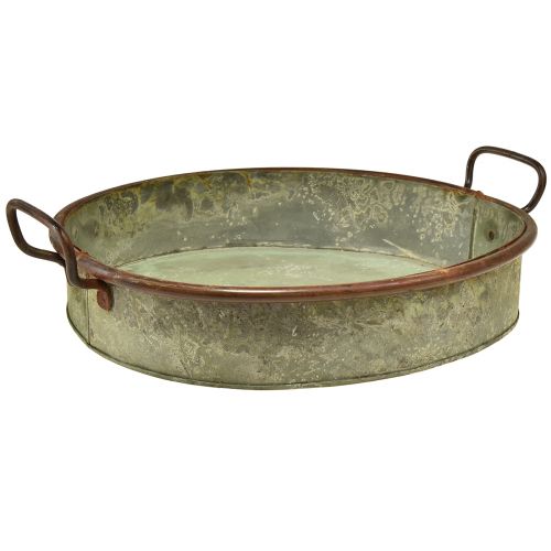 Floristik24 Skål ovalt metalbakkehåndtag rust 46/52 cm sæt af 2