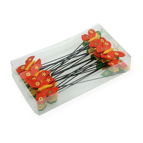 Floristik24 Farverige sommerfugle på pind 7cm 24stk