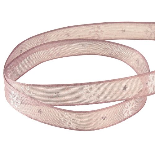 Artikel Dekorativt bånd snefnug dekorativt bånd pink B15mm L15m