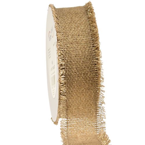 Artikel Dekorativt bånd brune guld frynser B40mm L15m