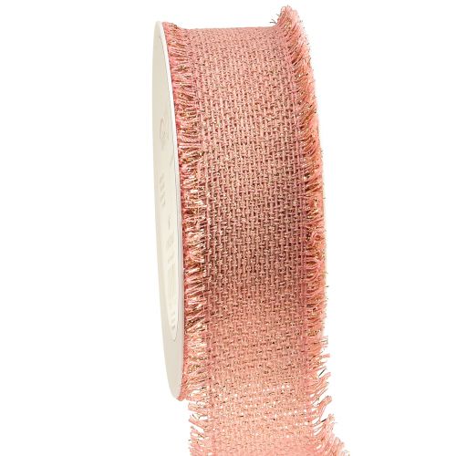 Dekorativt bånd frynser bånd pink guld B40mm L15m