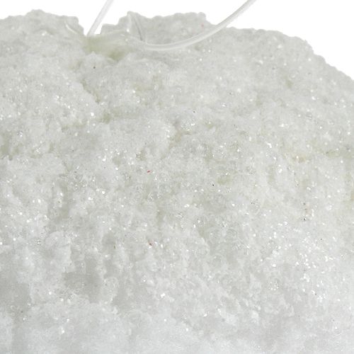 Floristik24 Snowball med glitter, hvid 14cm