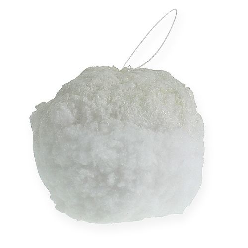 Floristik24 Snowball med glitter, hvid Ø20cm