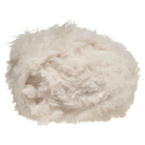 Snor lavet af imiteret pels hvid - fluffy dekorativ ledning hvid 50g 30m | Floristik24.dk