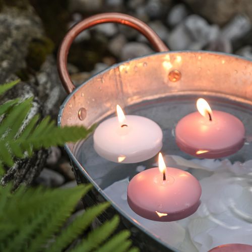 Floristik24 Flydelys Flydelys Pink Ø4,5cm H3cm 8 stk