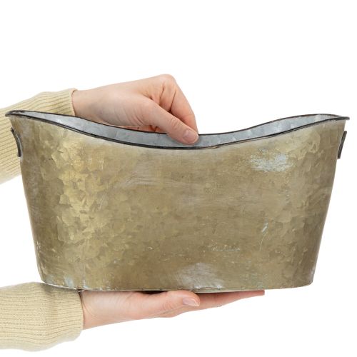 Artikel Sæt med plantepotter og -bøtter, kobberfarvet/hvide, L32,5 cm/36,5 cm/41,5 cm