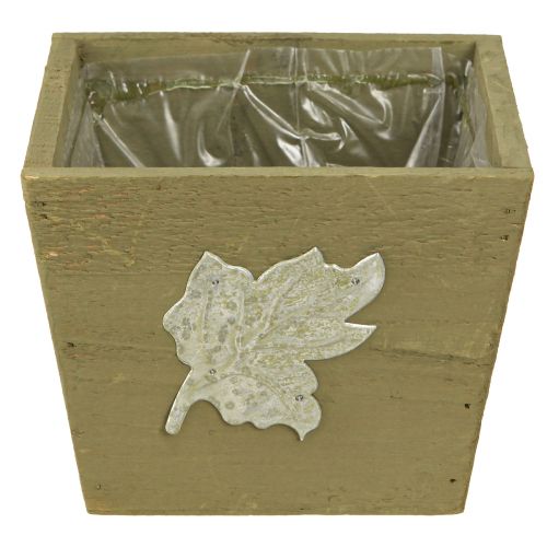 Artikel Plantekasse træ shabby chic trækasse grøn 11×14,5×14cm
