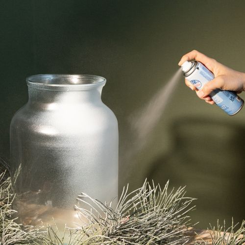 Sølvspray snespray glitter til vinduer og vinterdekoration 150ml | Floristik24.dk
