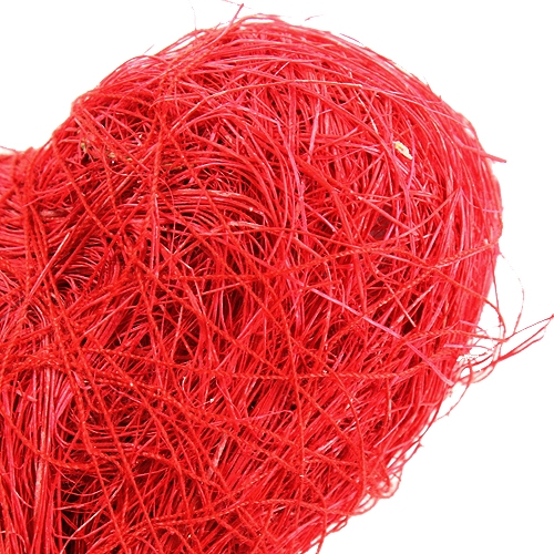 Artikel Sisal hjerte 7,5cm rød på pind 12stk