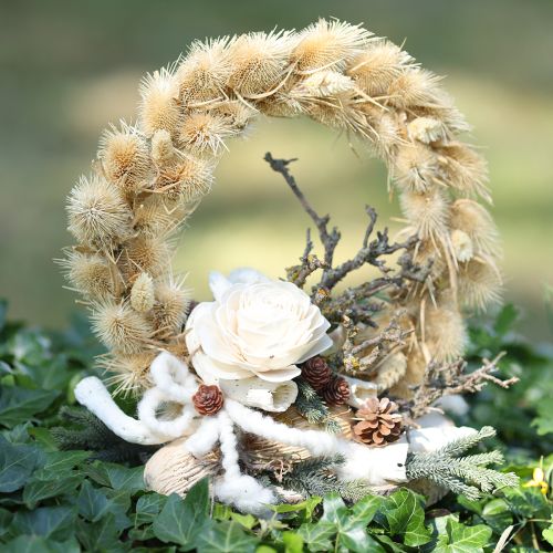 Artikel Sola Flowers Træ Træblomster Dekorationsmix Creme 6-11cm 12-15 stk