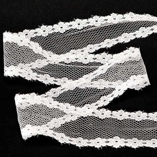 Artikel Blondebånd bryllupsbånd dekorativt bånd blonde hvid 28mm 20m