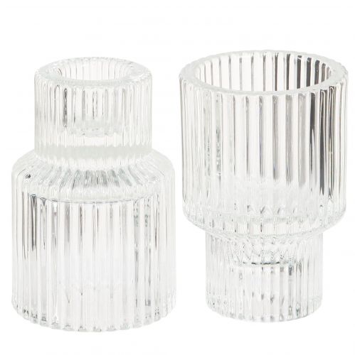 Floristik24 Pindelysestage glas fyrfadsstage Ø5cm H8cm 4 stk