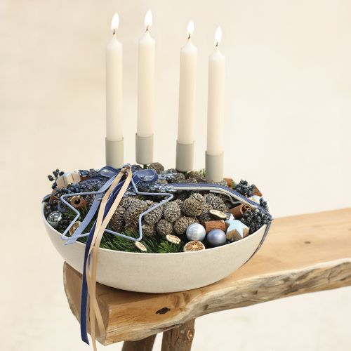 Artikel Metallysholder på stang, beige, H11 cm, 4 stk.