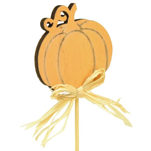 Artikel Blomsterpropper træ græskar dekoration orange natur 6,5x7cm 12 stk