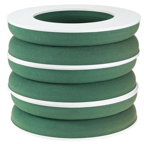 Artikel OASIS® Blomsterskumkransring Grøn H3cm Ø25cm 6 stk
