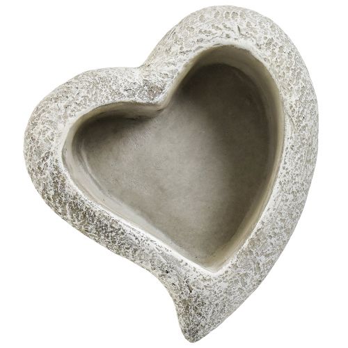 Artikel Støbt sten hjerte plante skål plante hjerte grå hvid 16×16×5cm